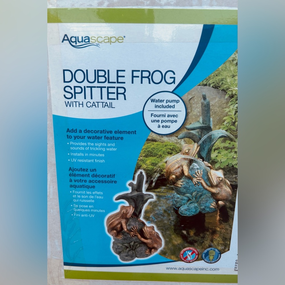 Aquascape Double Frog Spitter with Cattail